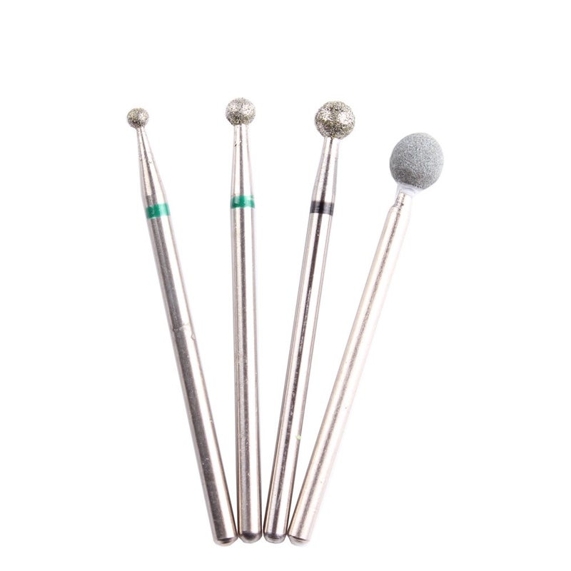 MZCMSL 4PCS Cuticle Clean Drill Bit Diamond Nail Bit Ball Head Stone File Manicure Pedicure Nail Art Tools - Image 3